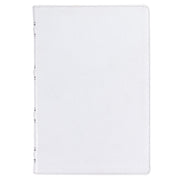 White Full Grain Leather Full-size Giant Print King James Version Bible with Thumb Index
