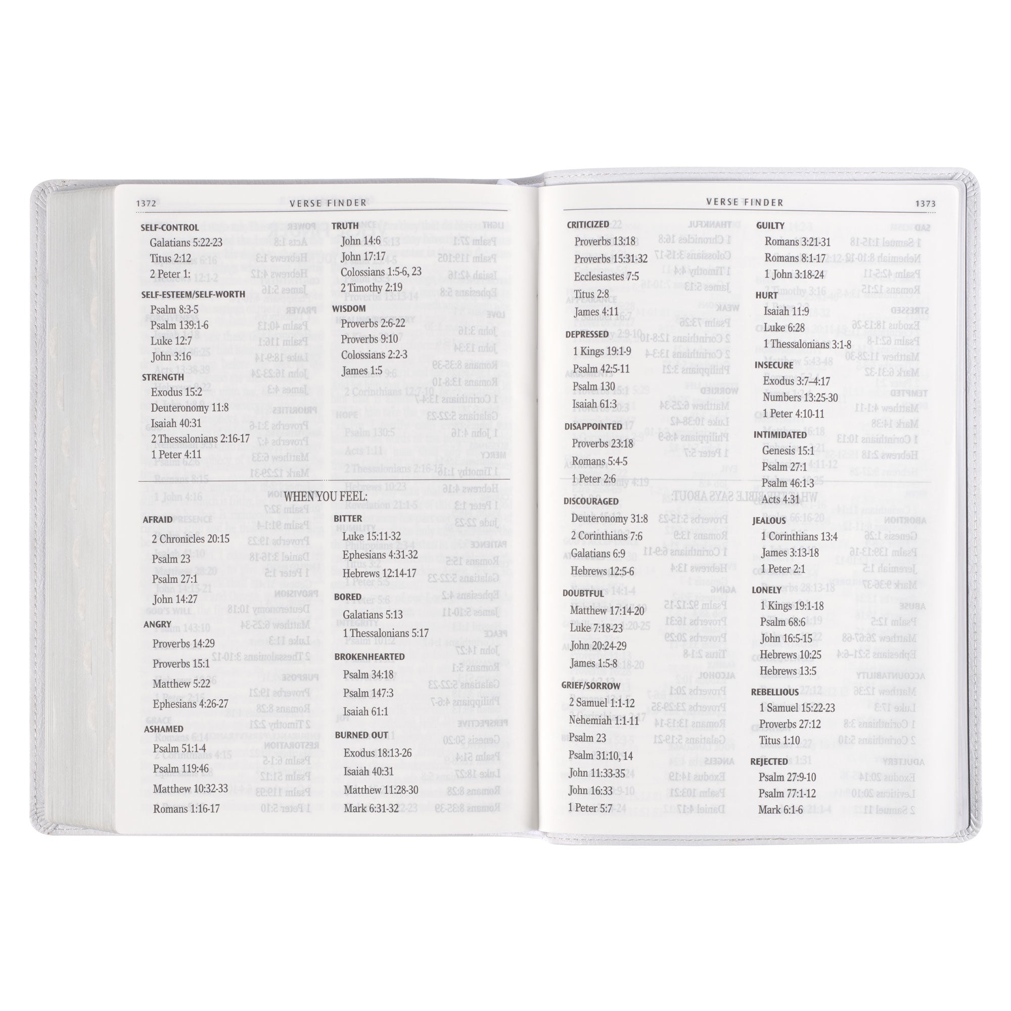 White Full Grain Leather Full-size Giant Print King James Version Bible with Thumb Index