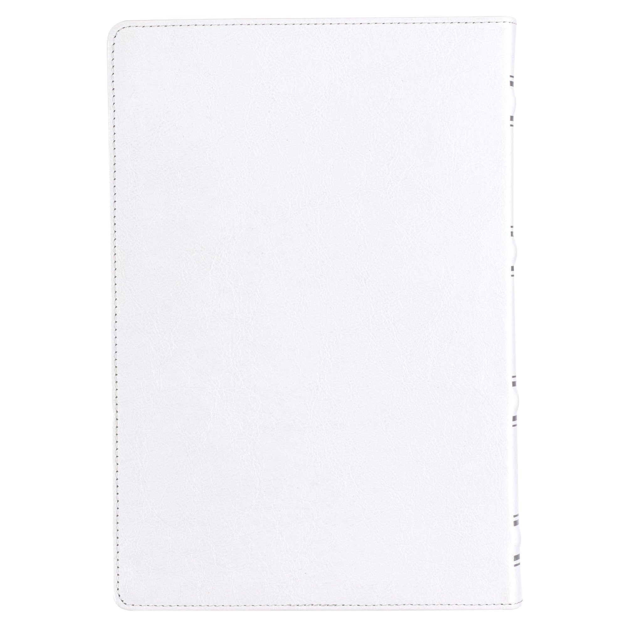 White Full Grain Leather Full-size Giant Print King James Version Bible with Thumb Index