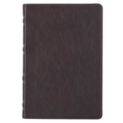Brown Full Grain Leather Large Print Thinline King James Version Bible with Thumb Index