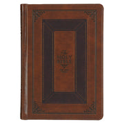 Toffee and Burgundy Faux Leather Hardcover King James Version Study Bible with Thumb Index
