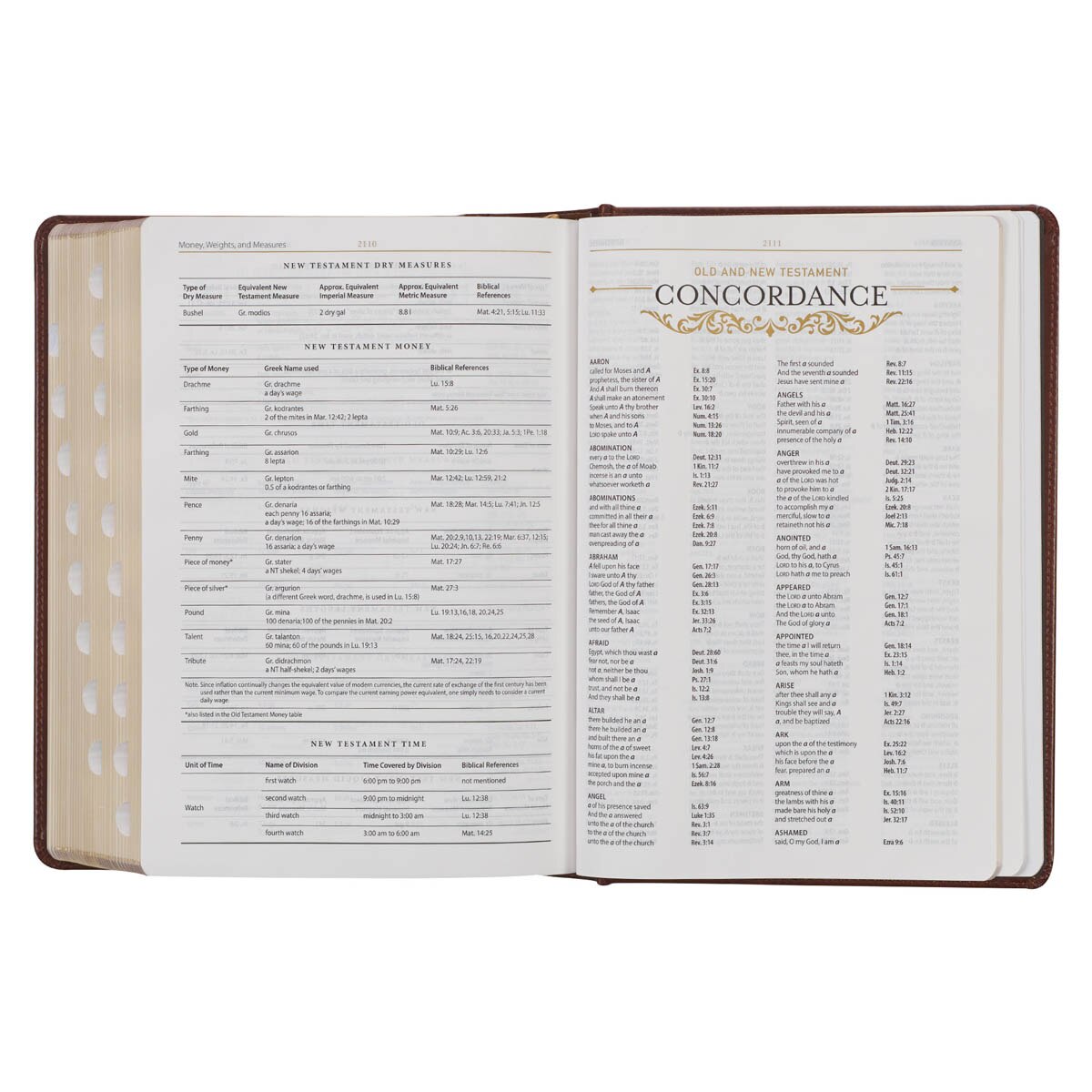 Toffee and Burgundy Faux Leather Hardcover King James Version Study Bible with Thumb Index