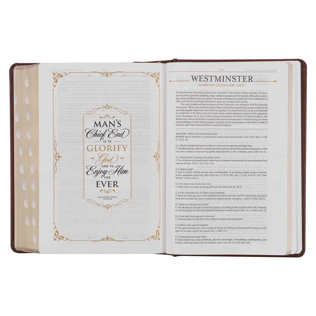 Toffee and Burgundy Faux Leather Hardcover King James Version Study Bible with Thumb Index