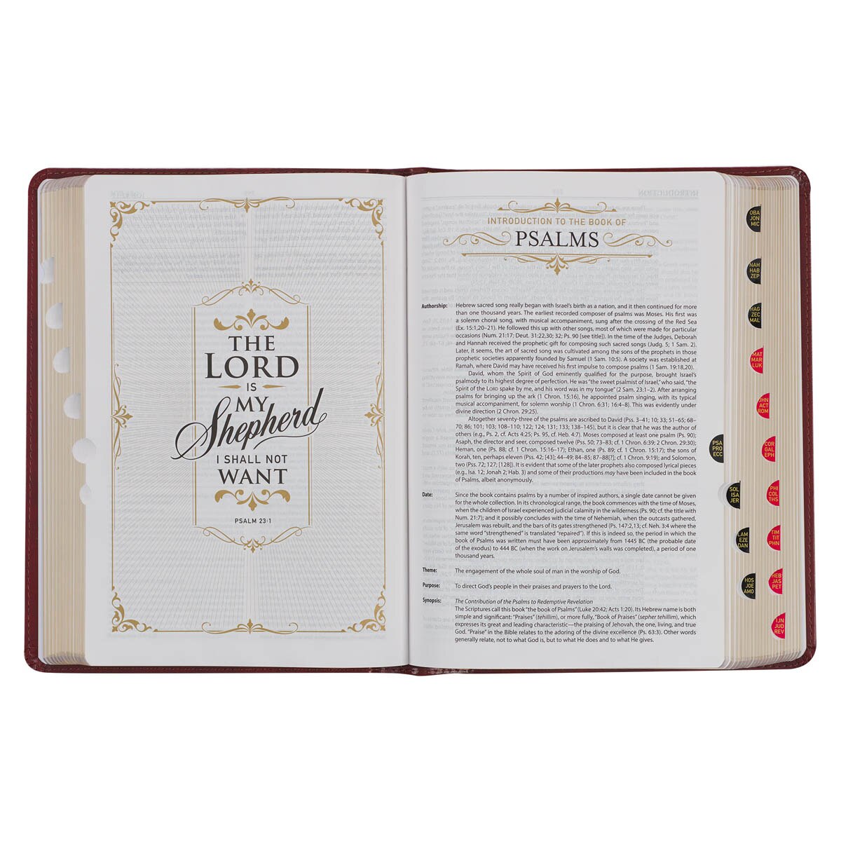 Diamond Grid Saddle Tan Faux Leather King James Version Study Bible with Thumb Index