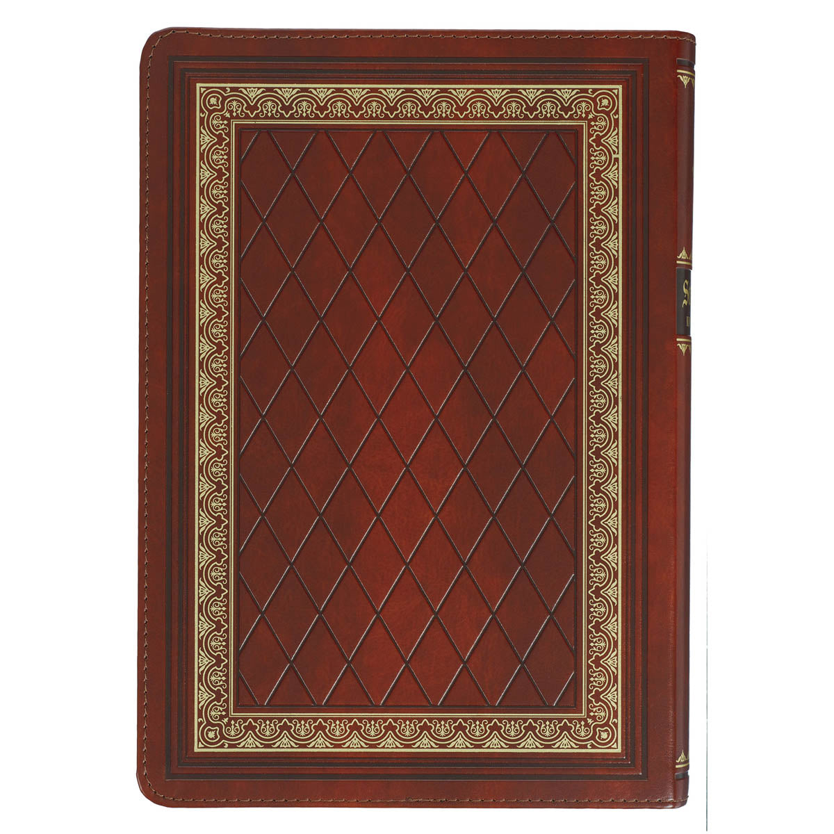 Diamond Grid Saddle Tan Faux Leather King James Version Study Bible with Thumb Index