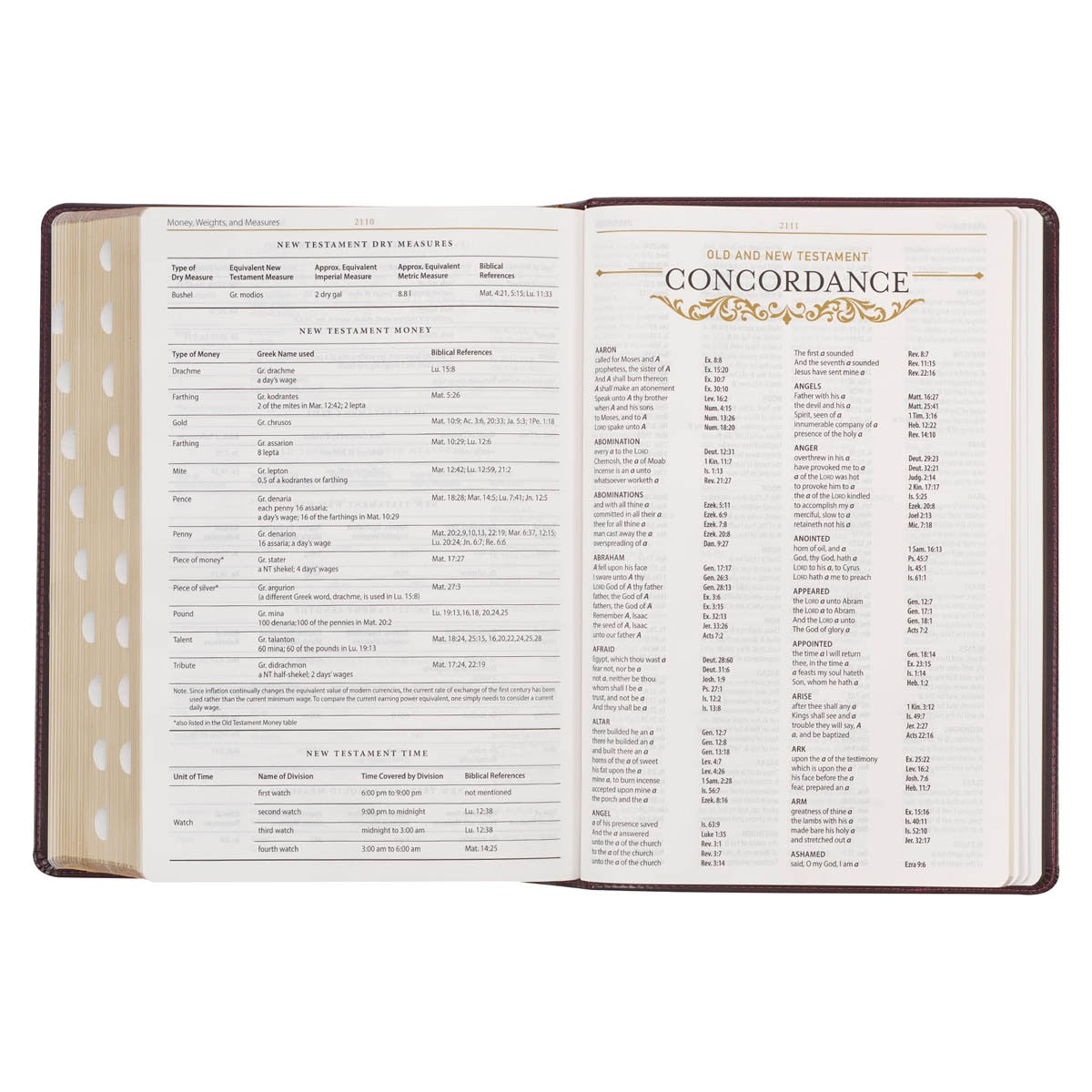 Burgundy and Saddle Tan Faux Leather Large Print King James Version Study Bible with Thumb Index