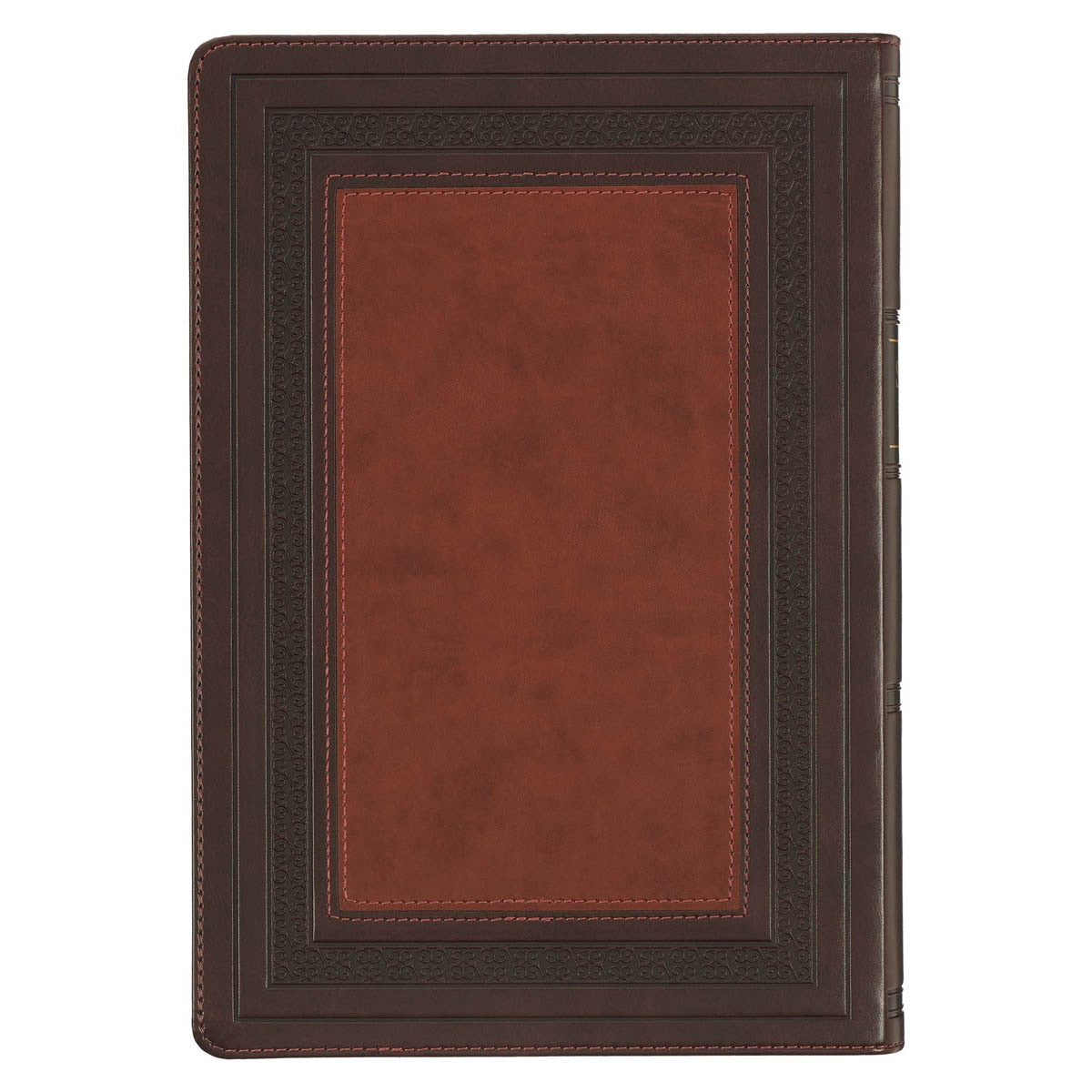 Burgundy and Saddle Tan Faux Leather Large Print King James Version Study Bible with Thumb Index