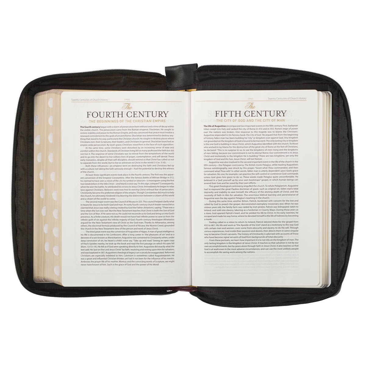 Burgundy and Black Faux Leather King James Version Study Bible with Thumb Index and Zippered Closure