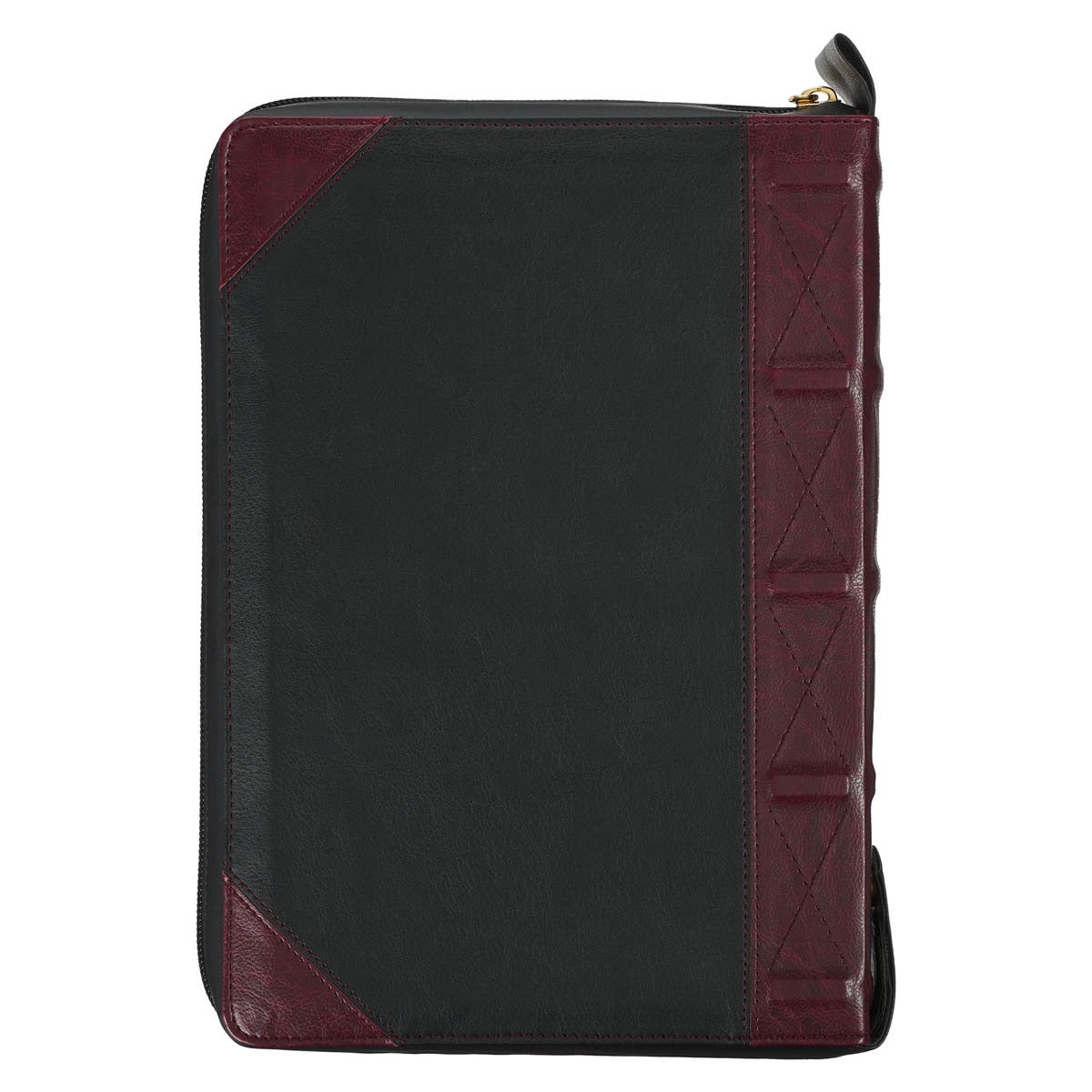 Burgundy and Black Faux Leather King James Version Study Bible with Thumb Index and Zippered Closure