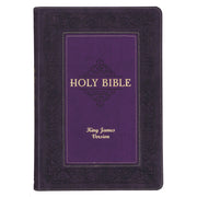 Two-tone Purple Faux Leather Large Print King James Version Study Bible with Thumb Index