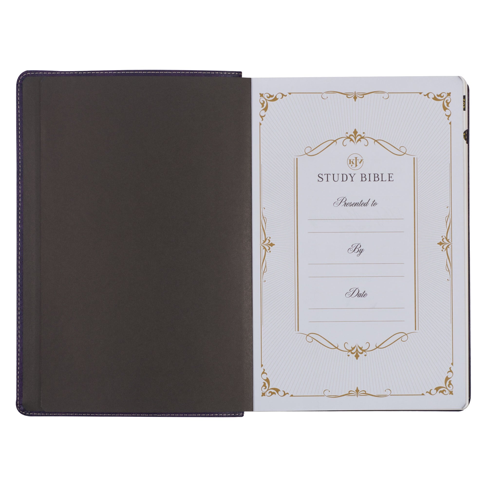 Two-tone Purple Faux Leather Large Print King James Version Study Bible with Thumb Index