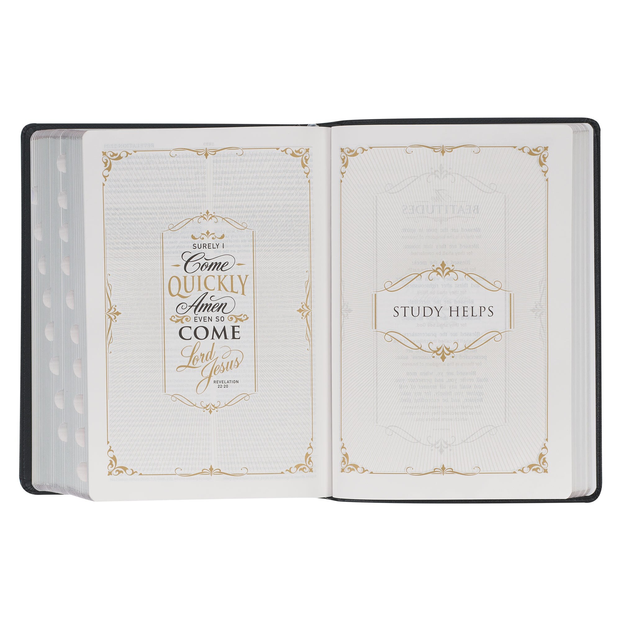 Black Faux Leather King James Study Bible with Thumb Index