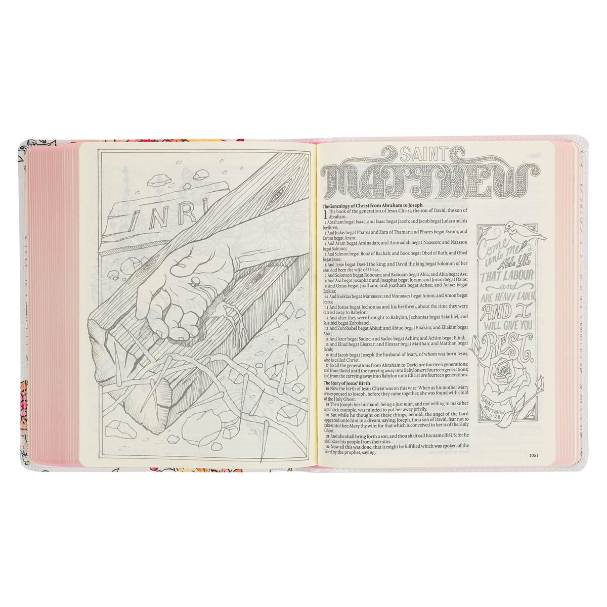 Pearlized White Faux Leather KJV My Creative Bible