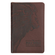 Walnut Brown Faux Leather King James Version Deluxe Gift Bible with Thumb Index and Zippered Closure