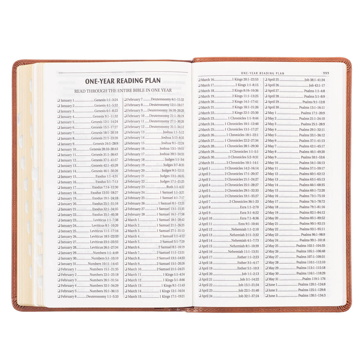 Honey-brown Faux Leather King James Version Deluxe Gift Bible with Thumb Index