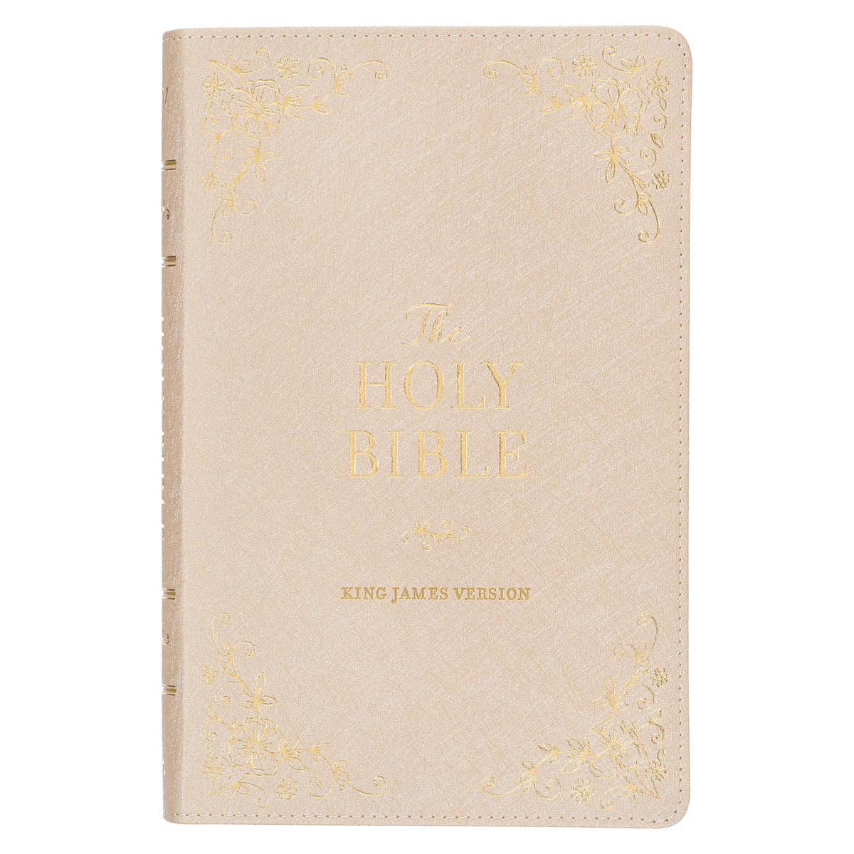 Pearlized Ivory Faux Leather King James Version Deluxe Gift Bible with Thumb Index