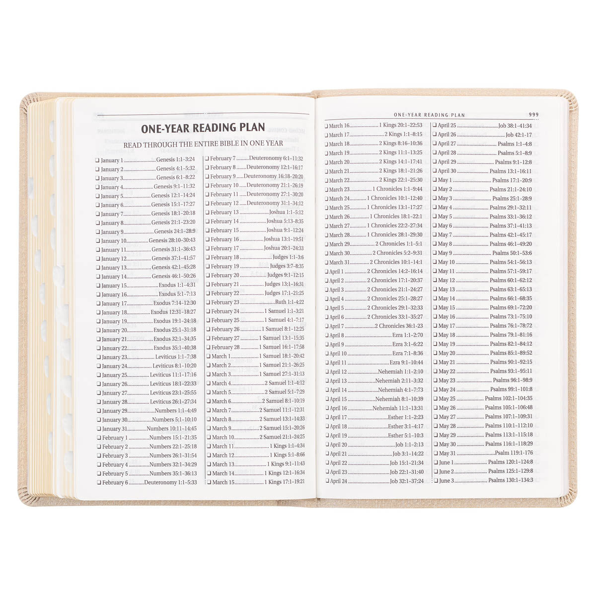 Pearlized Ivory Faux Leather King James Version Deluxe Gift Bible with Thumb Index