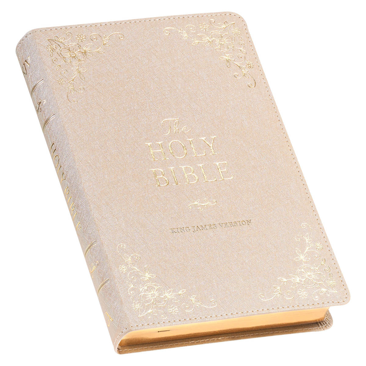 Pearlized Ivory Faux Leather King James Version Deluxe Gift Bible with Thumb Index