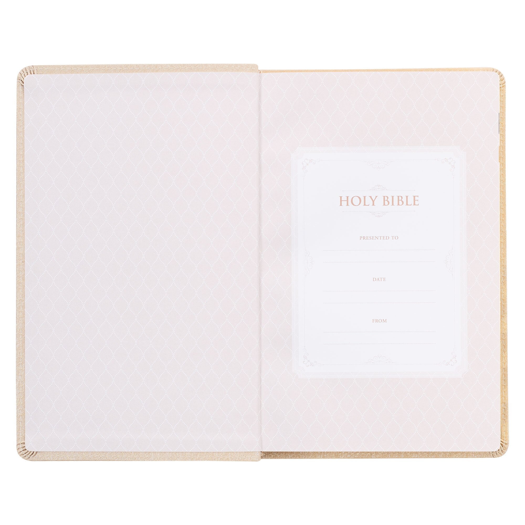 Pearlized Ivory Faux Leather King James Version Deluxe Gift Bible with Thumb Index