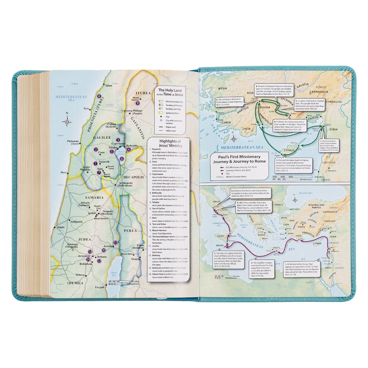 Aqua Blue Large Print Compact King James Version Bible