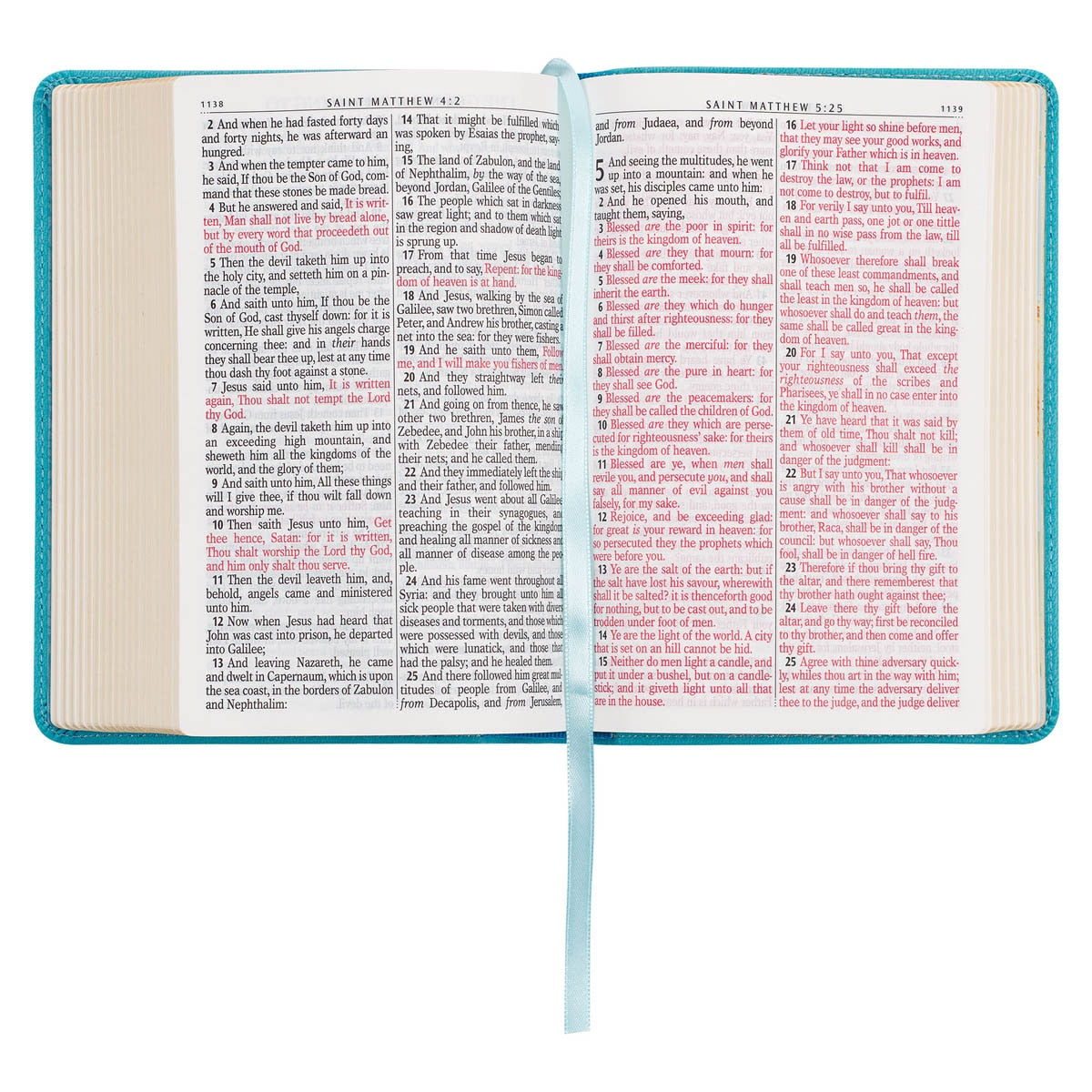 Aqua Blue Large Print Compact King James Version Bible