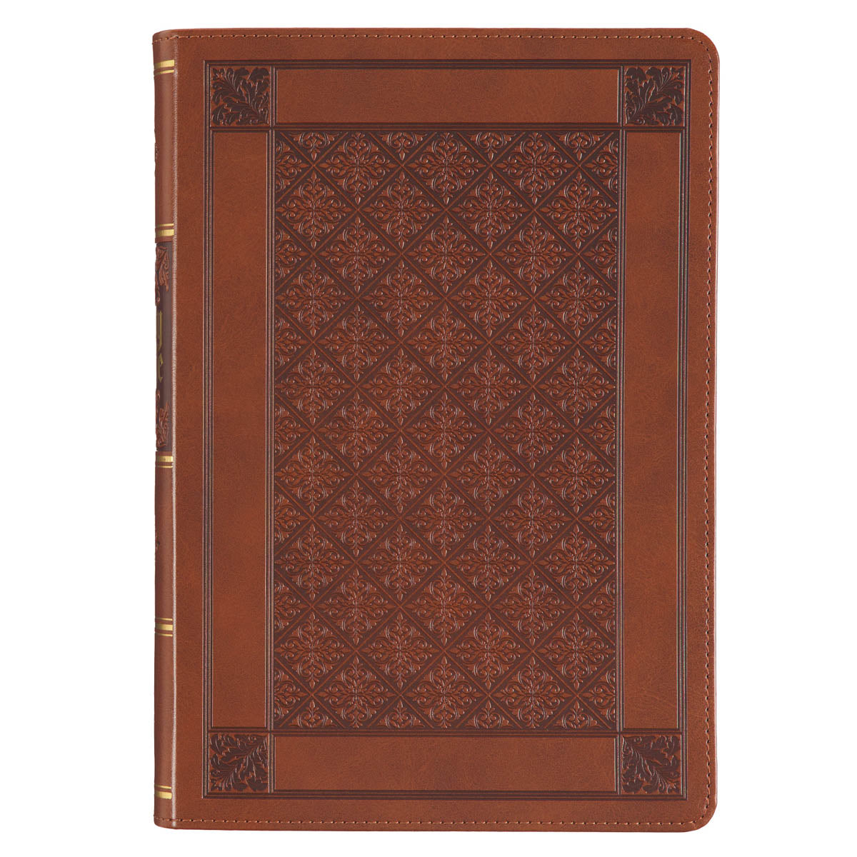 Diamond Honey-brown Faux Leather Full-size Giant Print King James Version Bible with Thumb Index