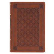 Diamond Honey-brown Faux Leather Full-size Giant Print King James Version Bible with Thumb Index
