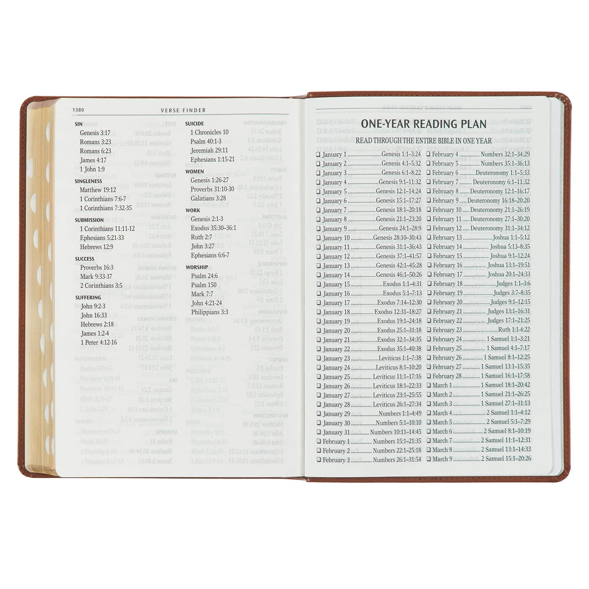 Diamond Honey-brown Faux Leather Full-size Giant Print King James Version Bible with Thumb Index