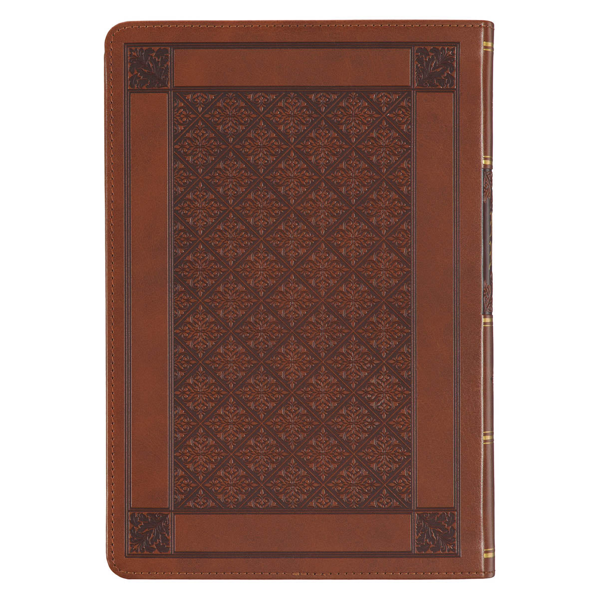 Diamond Honey-brown Faux Leather Full-size Giant Print King James Version Bible with Thumb Index