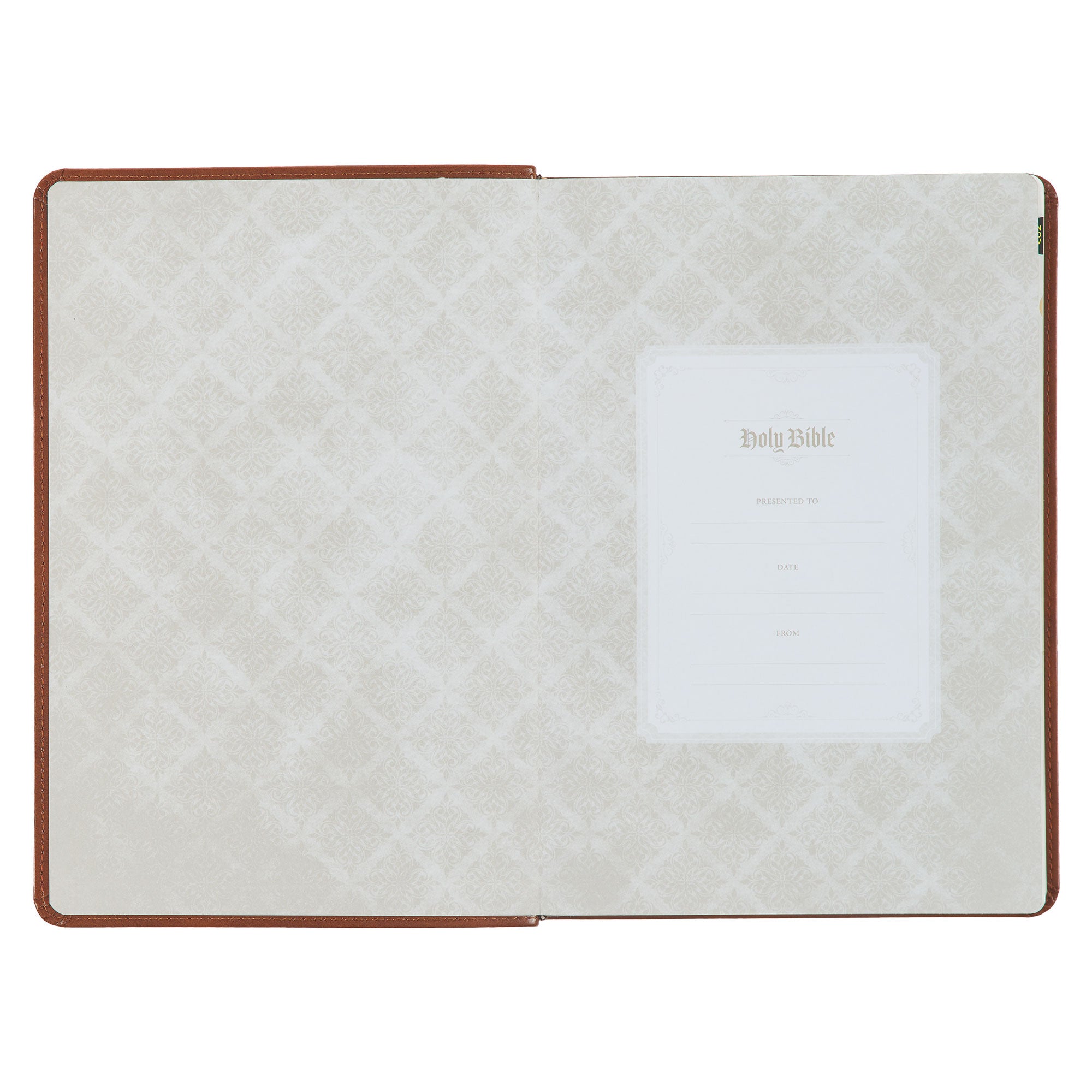 Diamond Honey-brown Faux Leather Full-size Giant Print King James Version Bible with Thumb Index