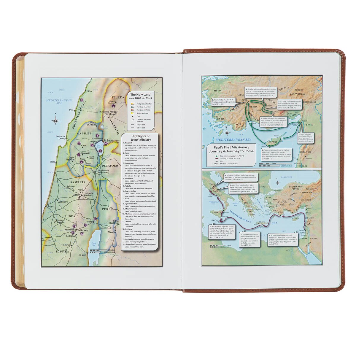 Diamond Honey-brown Faux Leather Full-size Giant Print King James Version Bible with Thumb Index