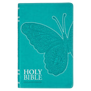 Teal Butterfly Faux Leather King James Version Gift Edition Bible