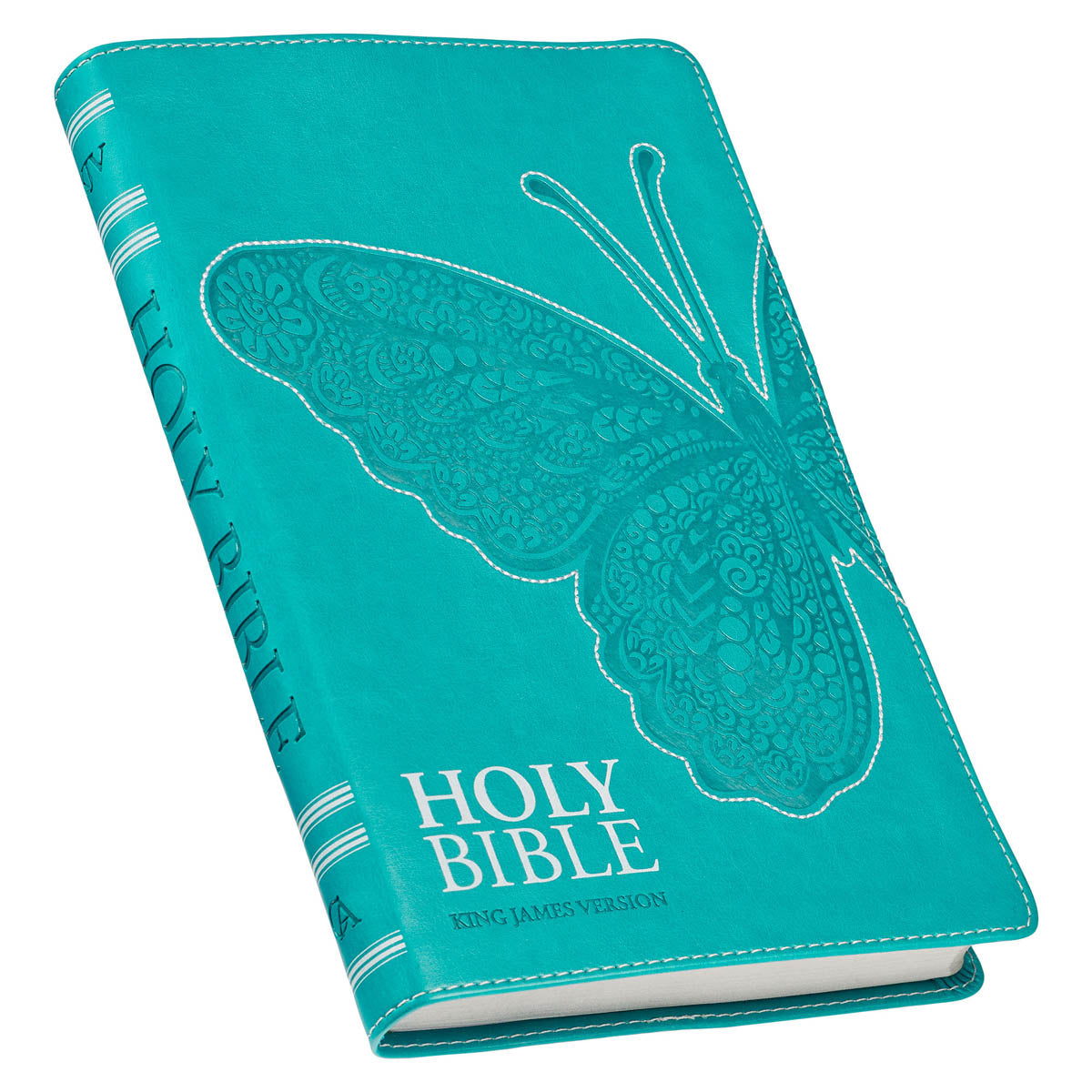 Teal Butterfly Faux Leather King James Version Gift Edition Bible