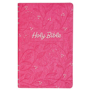 Pearlized Cherry Pink Faux Leather King James Version Gift Edition Bible