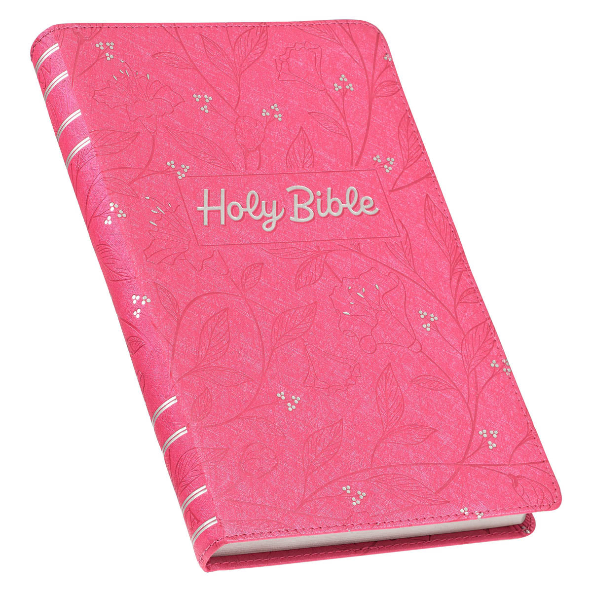 Pearlized Cherry Pink Faux Leather King James Version Gift Edition Bible
