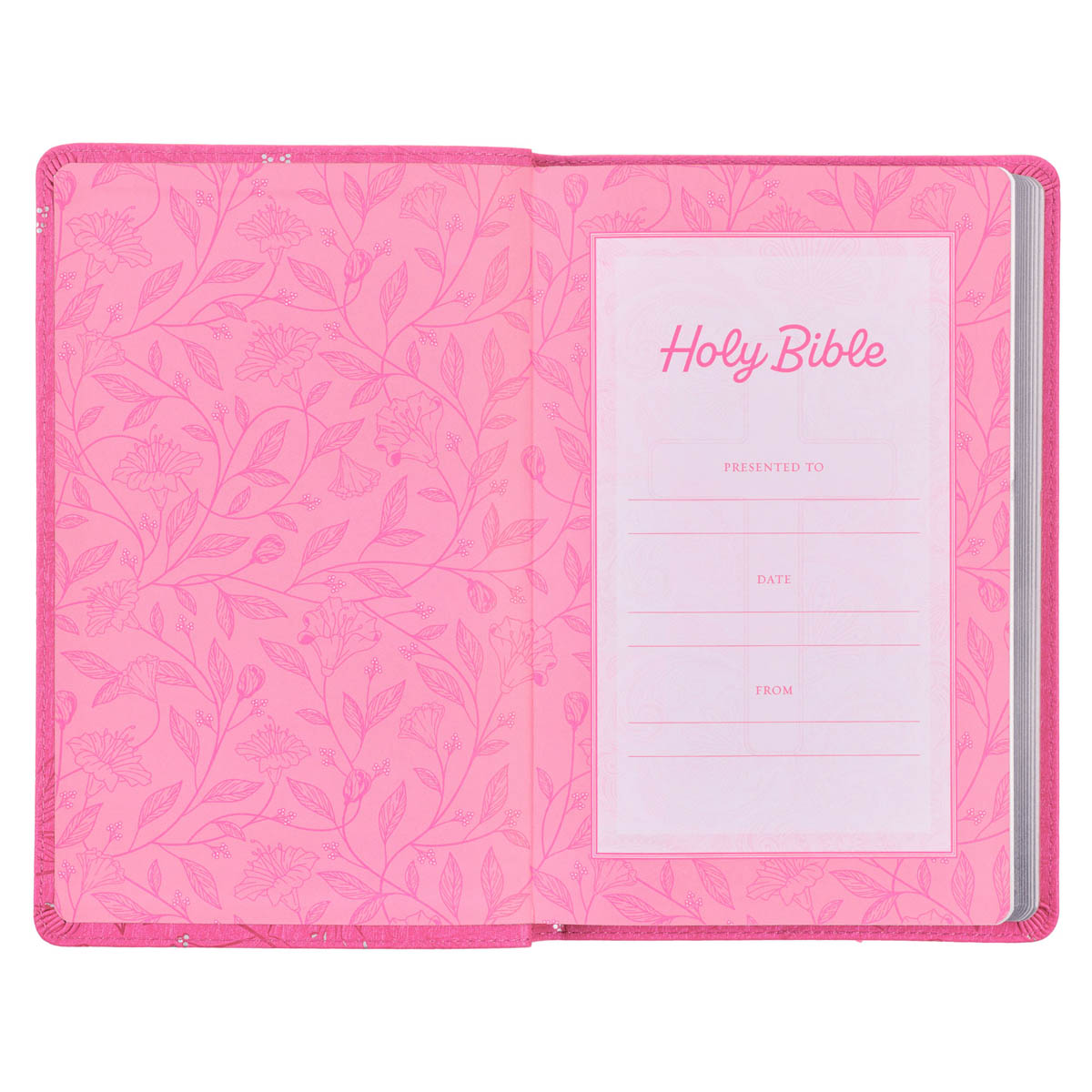 Pearlized Cherry Pink Faux Leather King James Version Gift Edition Bible