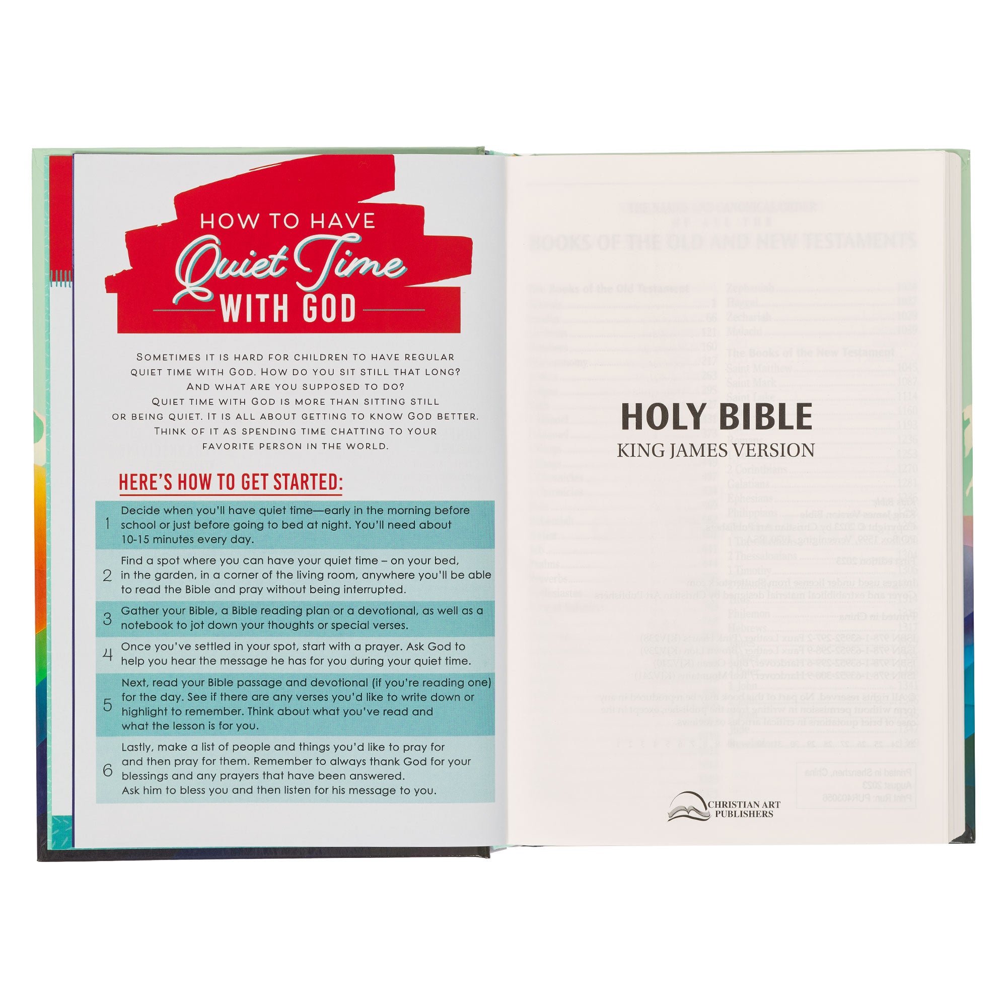 Colorful Hardcover Kid's King James Version Bible