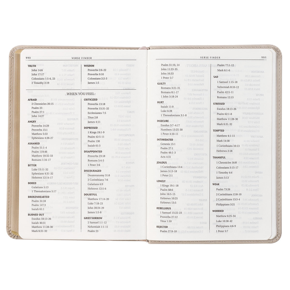 Taupe Bouquet Faux Leather Compact King James Version Bible