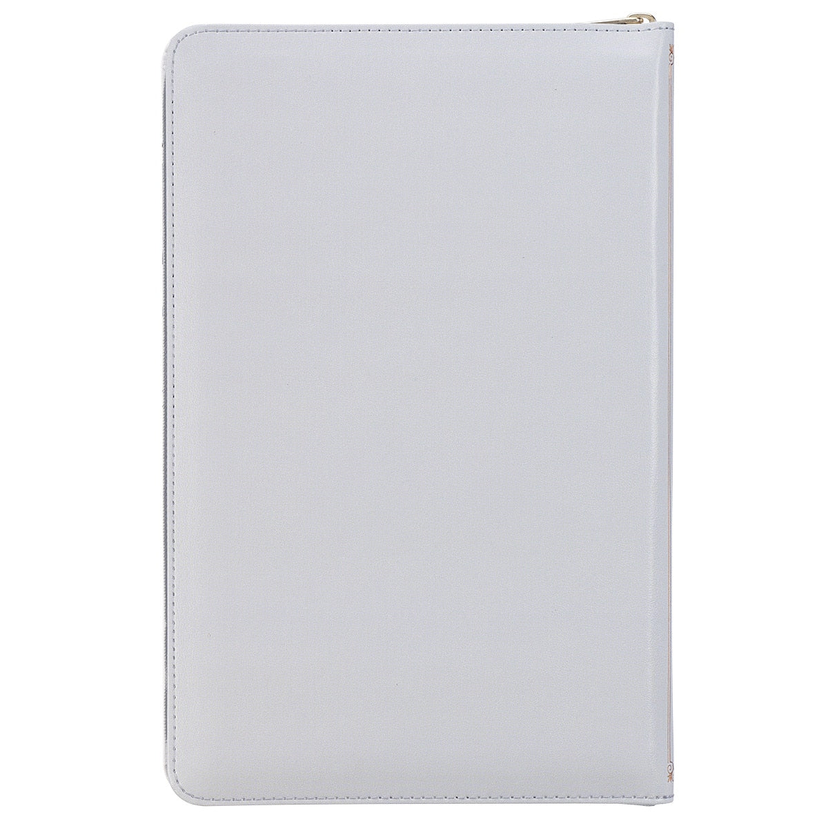 Frosty Gray and Pink Floral Faux Leather King James Version Deluxe Gift Bible with Thumb Index and Zipper Closure