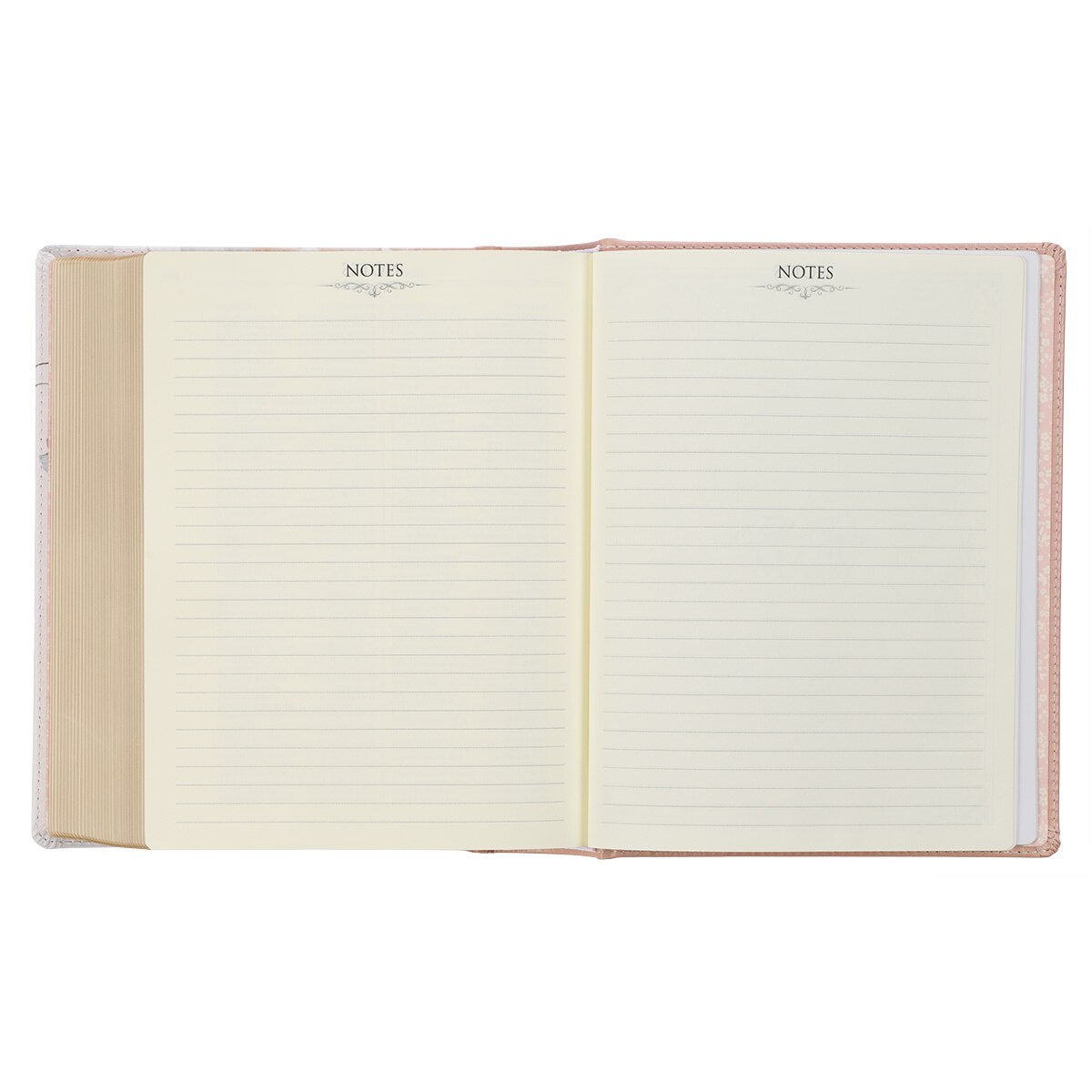 Rosy Coral Floral Faux Leather Hardcover King James Version Note-taking Bible