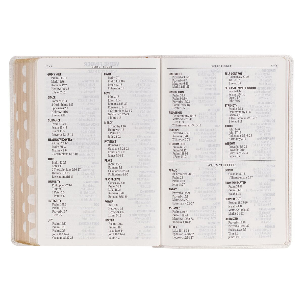 White Faux Leather Super Giant Print King James Version Bible with Thumb Index