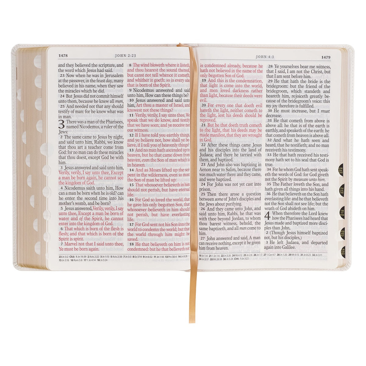 White Faux Leather Super Giant Print King James Version Bible with Thumb Index