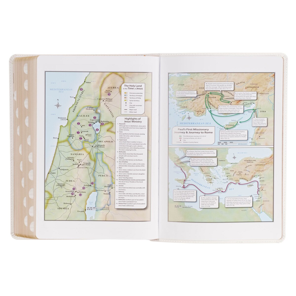 White Faux Leather Super Giant Print King James Version Bible with Thumb Index