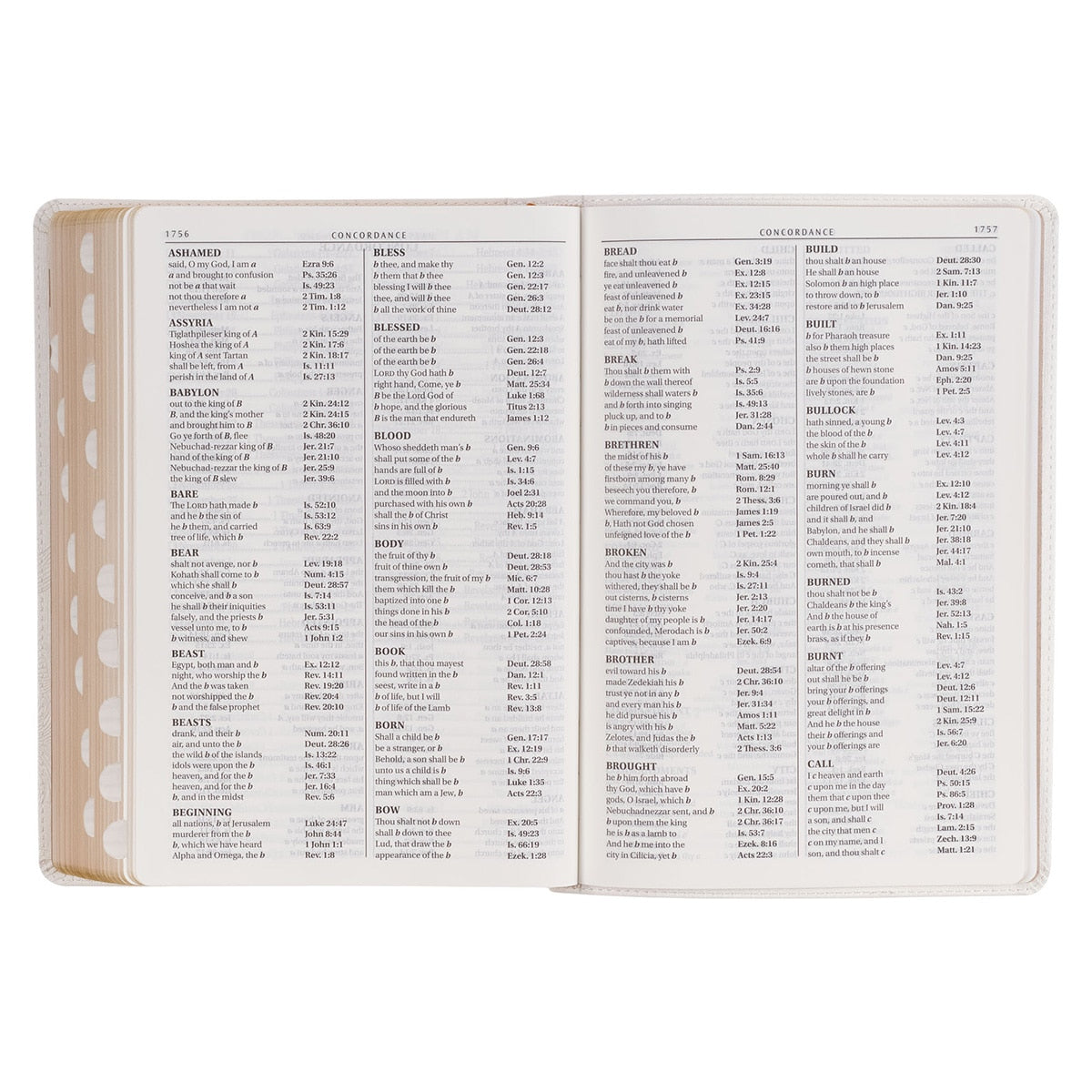White Faux Leather Super Giant Print King James Version Bible with Thumb Index