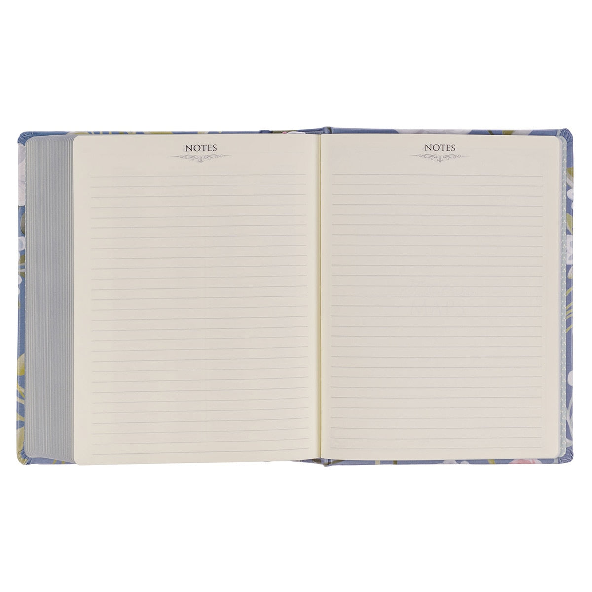Blue Floral Hardcover Flora Collection Faux Leather King James Version Note-taking Bible - Colossians 3:2