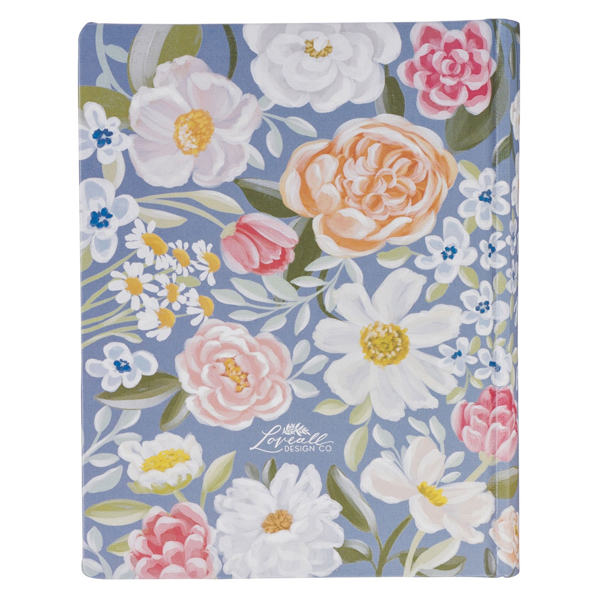 Blue Floral Hardcover Flora Collection Faux Leather King James Version Note-taking Bible - Colossians 3:2
