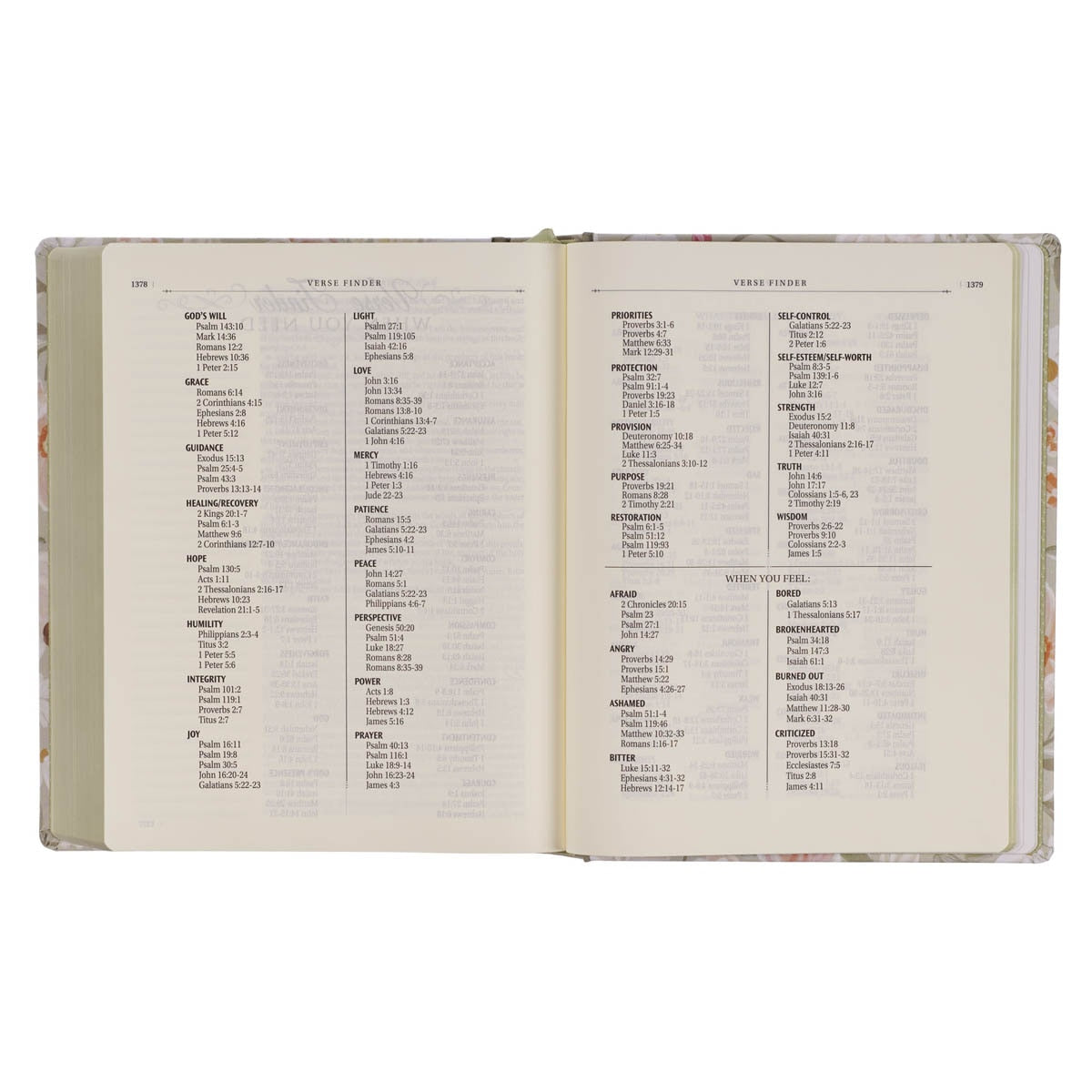 Sage Green Floral Hardcover Amelia Collection Large Print King James Version Note-taking Bible - Luke 22:42