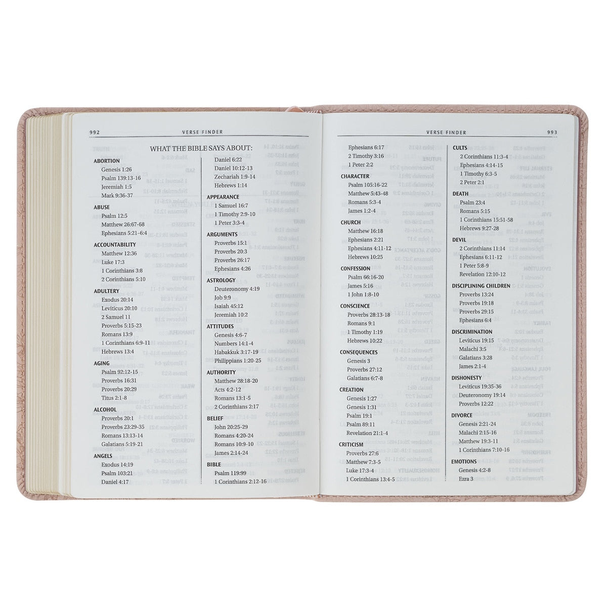 Blush Pink Floral Faux Leather Compact King James Version Bible