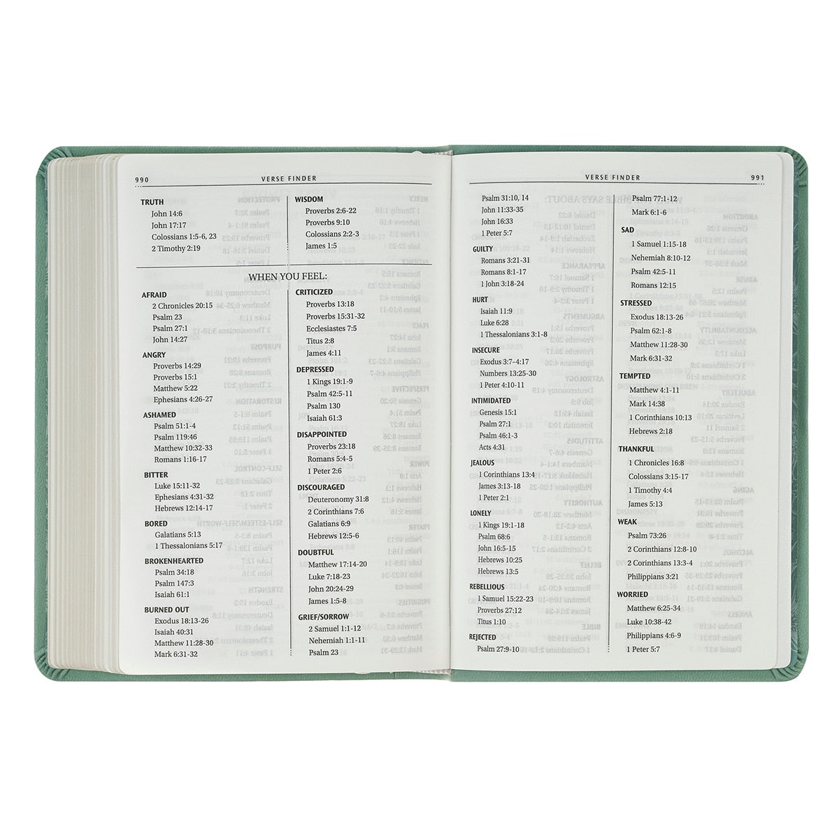 Teal Bloom Faux Leather Compact King James Version Bible