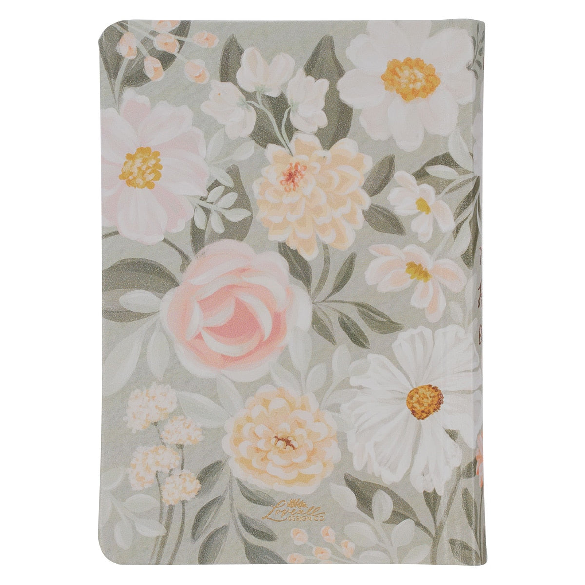 Lichen Gray Floral Faux Leather Hardcover King James Version Bible - Psalm 23:3